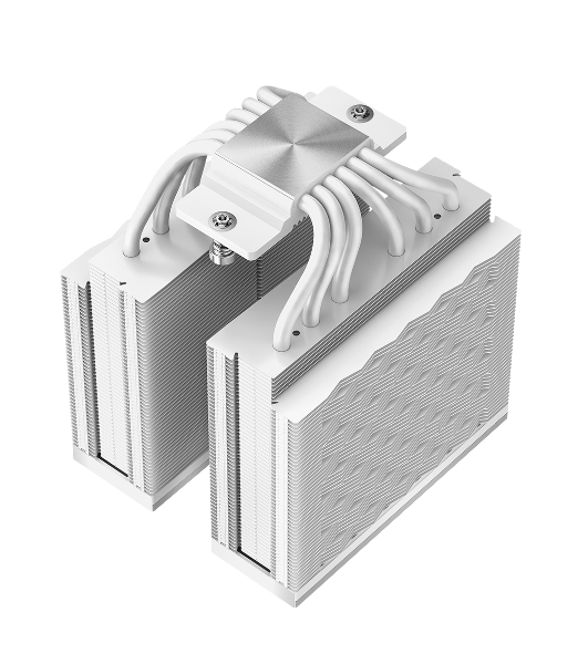 Кулер для процессора PCCooler RZ620 WH (260W, 4-pin PWM, 158мм, Al/Cu, 6x6мм, 2x120мм, 86.73CFM, 32dBA, 1800RPM, S: 1851/1700/1200/115X, AM5/AM4, белый)