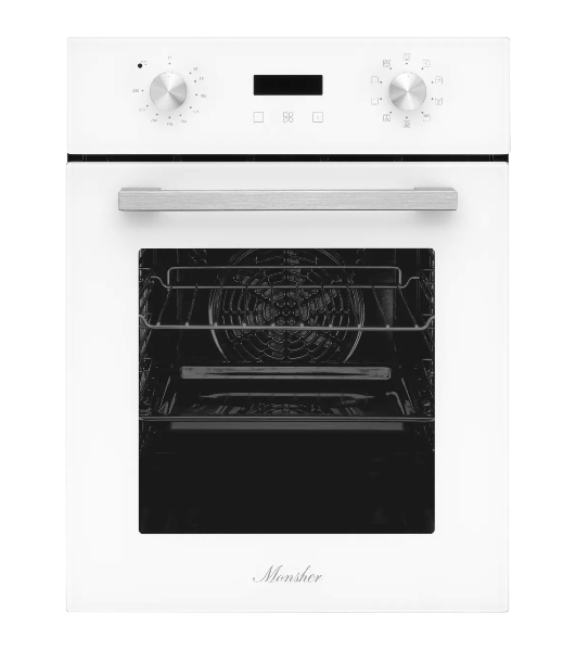 Духовой шкаф электрический Monsher MOE 4592 Blanc ширина 45 см, High-Tech, 50 л, гидролизная очистка, 9 режимов, белый