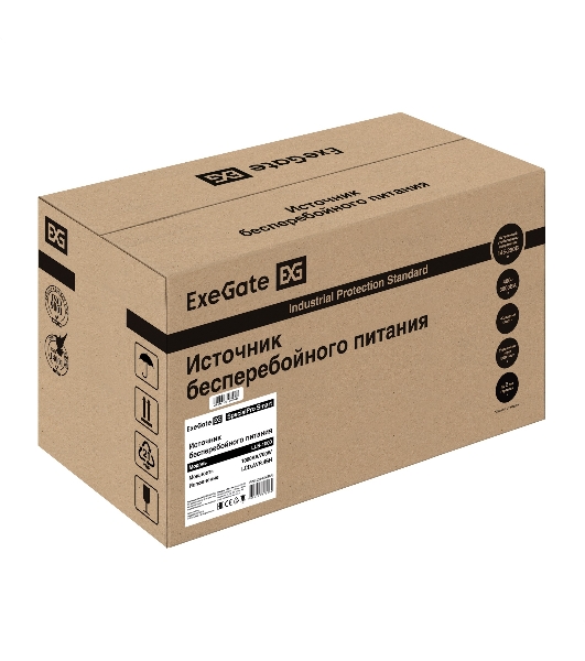 Источник бесперебойного питания ExeGate SpecialPro Smart LLB-1000.LCD.AVR.4SH (1000VA/700W, LCD, AVR, 4*Schuko, батарея 12V 7.2Ah - 2 шт., металлический корпус, Black)