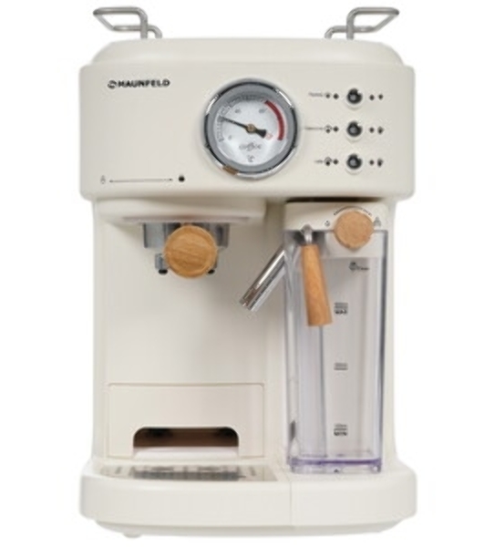 Кофеварка рожковая Maunfeld MF-737BG PRO бежевый, исп. кофе - молотый, 1.5 л, 1250 Вт, 15 бар