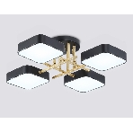 Люстра светодиодная на штанге Ambrella light FL516343/4 BK/GD черный/золото 72W 3000-6000K 550*550*150 (без ПДУ), фото6