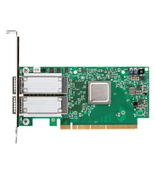 Плата сетевого контроллера MELLANOX ConnectX-5 VPI adapter card, EDR IB (100Gb/s) and 100GbE, dual-port QSFP28, PCIe3.0 x16, tall bracket, ROHS R6