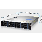 Серверный корпус Gooxi RMC2112-670-HS-NV-D 2U 12bay chassis SAS/SATA/NVME backplane rear 2*2.5'SAS/SATA 1300W 1+1 EU power cables rail kit, фото 1