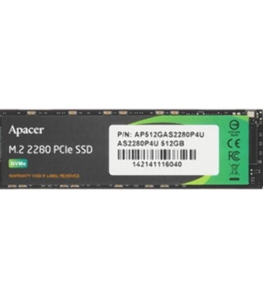 Накопитель SSD Apacer AS2280P4U, 512Gb, PCIe 3.0 x4, M.2 2280, NVMe, R/W 3500/2300