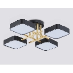 Люстра светодиодная на штанге Ambrella light FL516343/4 BK/GD черный/золото 72W 3000-6000K 550*550*150 (без ПДУ), фото5