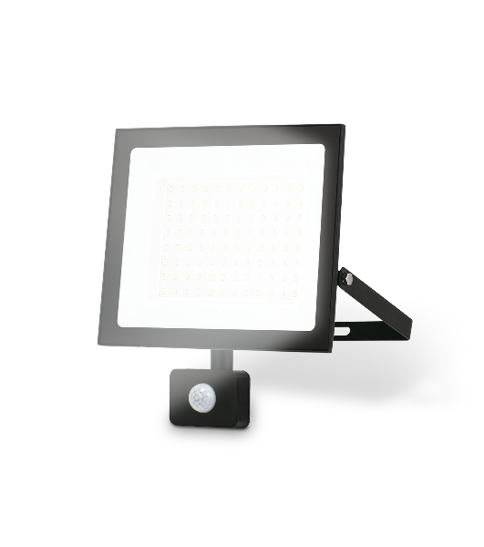 Прожектор светодиодный с датчиком движения Ambrella light ST8118 BK черный IP65 LED 6500K 100W 208*178*31
