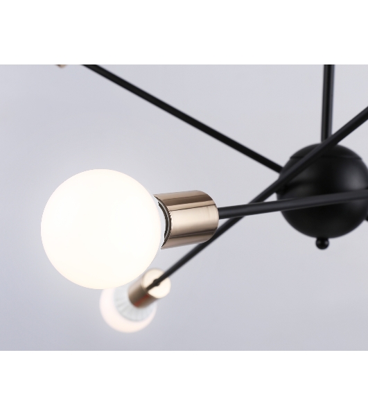 Светильник Ambrella light TR80435/6 BK/GD черный/золото E27/6 max 60W D950*730