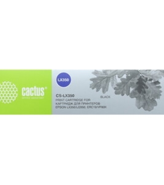 Картридж матричный Cactus CS-LX350 черный (12.7 мм, 10 м, 3500000 знаков) для Epson LX350/LQ350/ERC19/VP80K