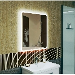 Зеркало Bau Stil 70х80, сенсорная LED подсветка, пластиковый защитный корпус, фото 1