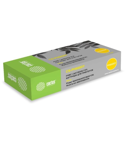 Картридж лазерный Cactus CS-PH6600Y (106R02235) желтый (6000 стр.) для Xerox Phaser 6600/WorkCentre 6605