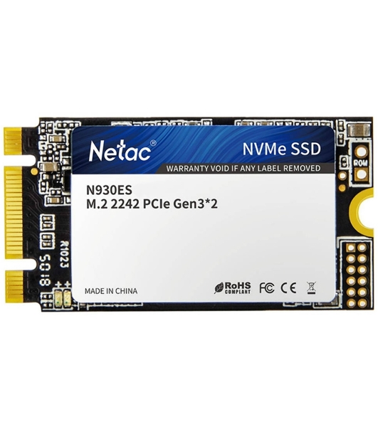 Накопитель SSD Netac N930ES, 512Gb, PCIe 3.1 x2, M.2 2242, NVMe, R/W 1650/1500