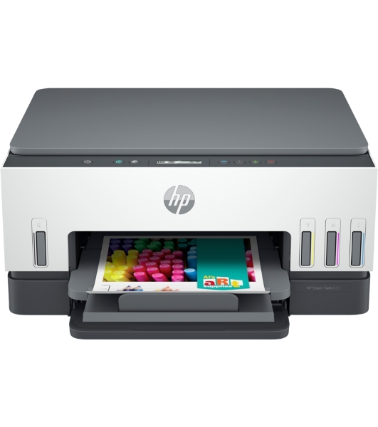 МФУ струйное HP Smart Tank 670, A4, цветной, печ. до 12 стр/мин., 4800x1200 dpi (печ.), 1200x1200 dpi (скан.), Bluetooth, USB Type-A, Wi-Fi