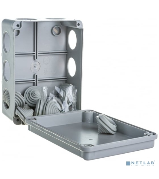Коробка КМ41242 распаячная IEK UKO10-150-110-070-K41-55 для о/п 150х110х70 мм IP55 (RAL7035, 10 гермовводов)