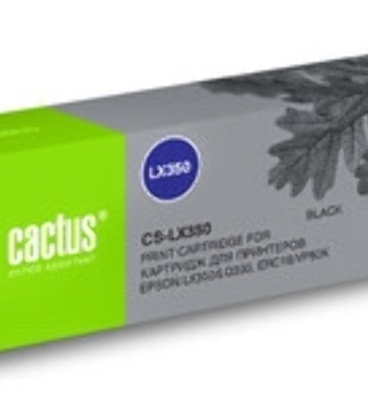 Картридж матричный Cactus CS-LX350 черный (12.7 мм, 10 м, 3500000 знаков) для Epson LX350/LQ350/ERC19/VP80K