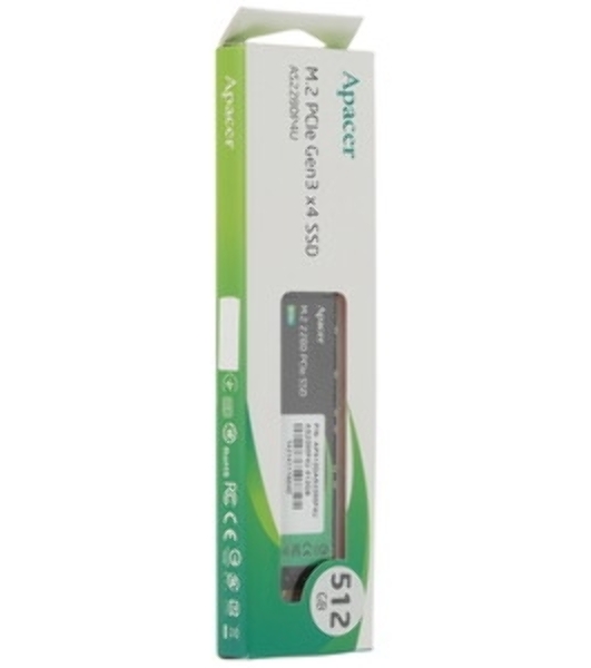 Накопитель SSD Apacer AS2280P4U, 512Gb, PCIe 3.0 x4, M.2 2280, NVMe, R/W 3500/2300