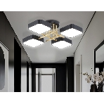 Люстра светодиодная на штанге Ambrella light FL516343/4 BK/GD черный/золото 72W 3000-6000K 550*550*150 (без ПДУ), фото3