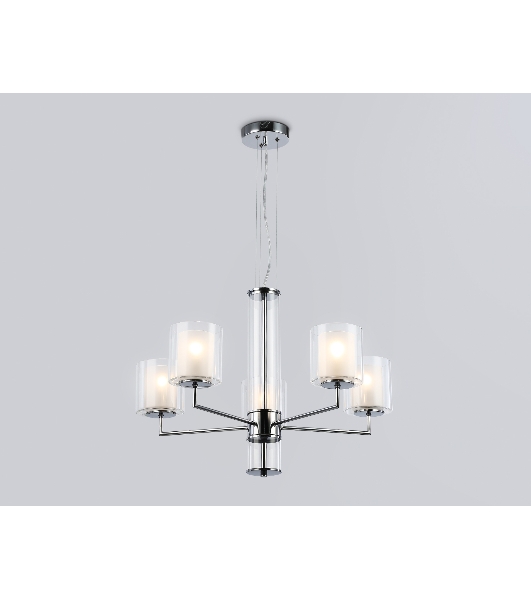 Люстра Ambrella light LH56001/5 СH/FR хром/белый матовый E14*5 max 40W D640*1260