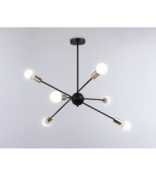 Светильник Ambrella light TR80435/6 BK/GD черный/золото E27/6 max 60W D950*730