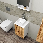 Комплект для ванной, 4 предмета (Тумба Bau Dream Blackwood 50, раковина BAU Mini 24х24, смеситель для раковины высокий Hotel Still, нержавеющая сталь, выпуск клик клак, белый), фото8
