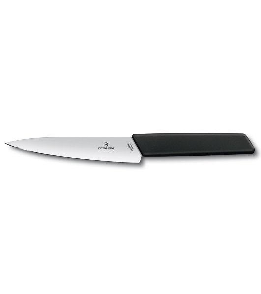 Нож кухонный Victorinox Swiss Modern (6.9013.15B) стальной разделочный лезв.150мм черный блистер