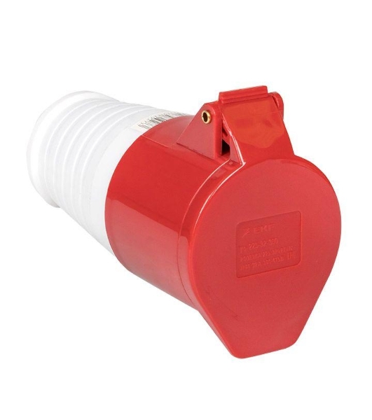 Розетка кабельная 32А 380В 3P+РЕ IP44 (224) EKF ps-224-32-380
