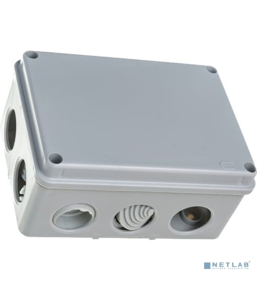 Коробка КМ41242 распаячная IEK UKO10-150-110-070-K41-55 для о/п 150х110х70 мм IP55 (RAL7035, 10 гермовводов)