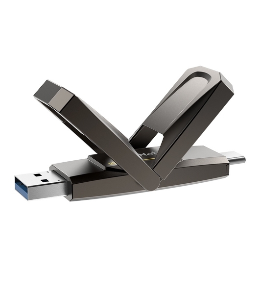 Флешка USB Netac US5 1Tb USB 3.2+TypeC Solid State Flash, up to 550MB/500Mb/s