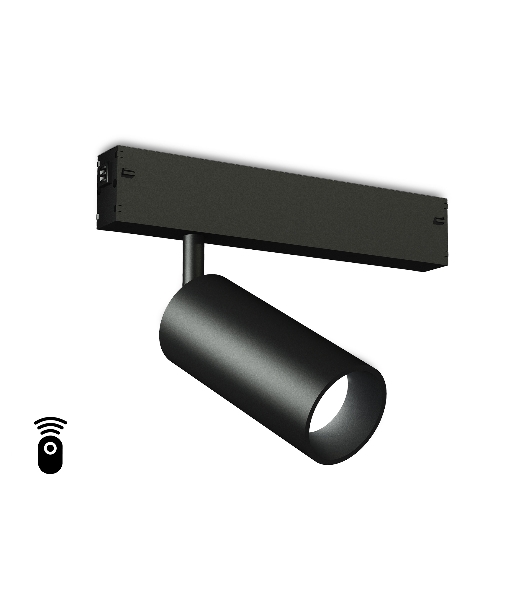 Управляемый светодиодный светильник для шинопровода Magnetic Ambrella light GL1212 BK черный IP20 12W 3000K-6400K 220V 36° D45*100 (Без ПДУ)