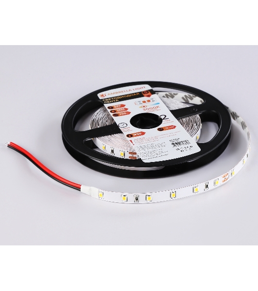 Светодиодная лента Ambrella light GS3001 2835 60Led/ 6W m/ 24V IP20 3000K/ 5000*8*1.2mm (2 конт.)