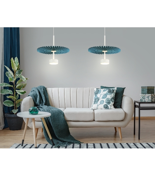 Светильник Ambrella light LH72611 WH/GR белый/бирюзовый 6W 3000K D300*260-1770