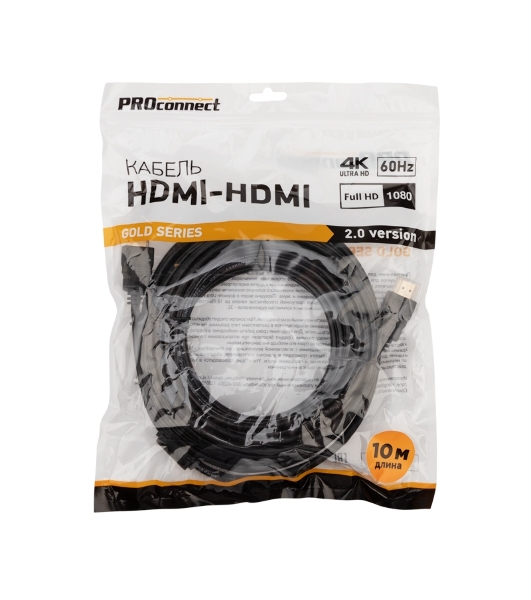 Кабель PROconnect HDMI - HDMI 2.0, 10м, Gold