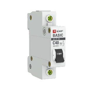 Выключатель автоматический EKF mcb4729-1-40C 1P 40А (C) 4,5кА ВА 47-29 EKF Basic