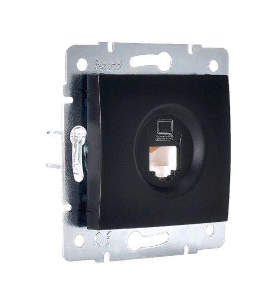 Механизм розетки компьютерн. 1-м СП KARINA RJ45 черный бархат LEZARD 707-4288-139