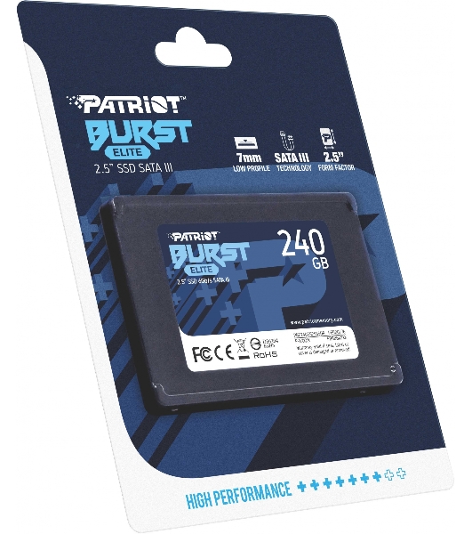 Накопитель SSD Patriot Burst Elite, 240Gb, SATA, 2.5', R/W 450/320