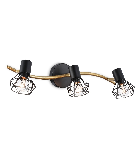 Светильник Ambrella light TR8657/3 BK/GD черный/золото E14/3 max 60W 550*100*185