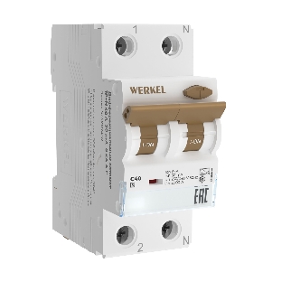 Дифференциальный автомат Werkel 1P+N  40 A  30 mA  6 kA  C A W922P164
