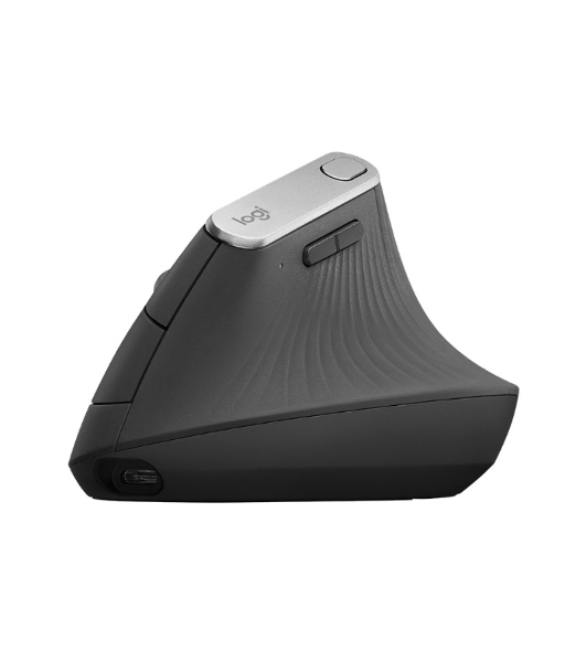 Мышь беспроводная/проводная Logitech MX Vertical графитовый, 4000 dpi, радиоканал, Bluetooth, USB, кнопки - 6