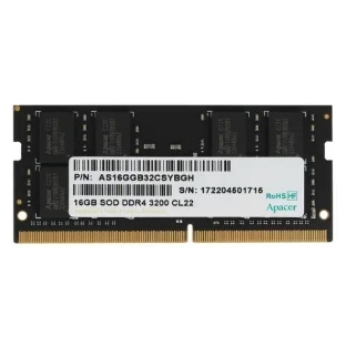 Оперативная память Apacer, DDR4, 16GB (1x16GB), 3200MHz, CL22, SO-DIMM