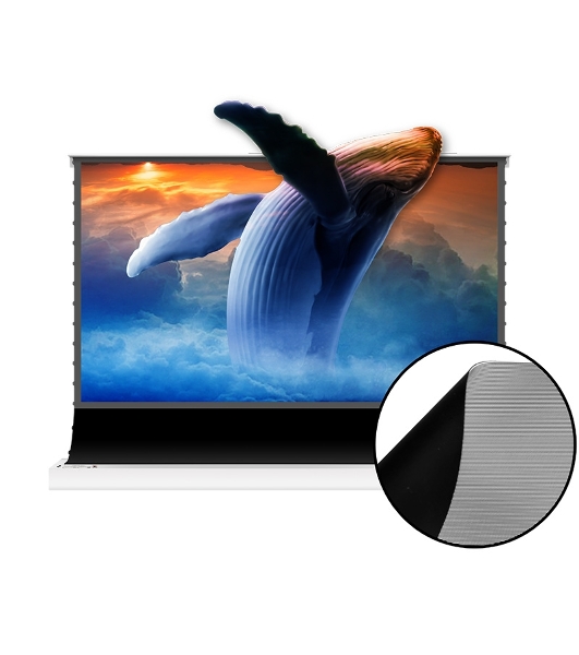 Экран S'OK для UST проектора 244x137 см, 4K, напольный c электроприводом, белый