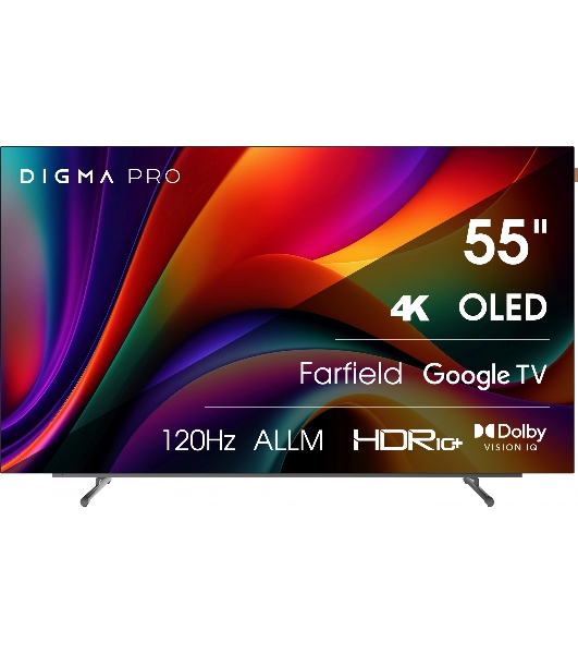 Телевизор Digma 55' Pro 55M черный/серебристый OLED 4K UHD 120Hz Google TV