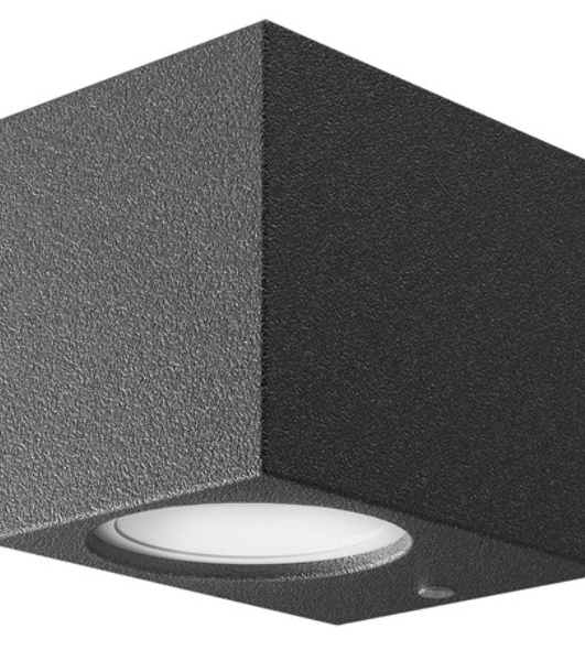 Светильник садово-парковый Gauss Cube настенный архитектурный, 2xGU10, 67x92x80мм, 170-240V/50Hz, 2xMax.35W, IP54, 1/36