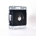 Механизм розетки компьютерн. 1-м СП KARINA RJ45 черный бархат LEZARD 707-4288-139, фото 1