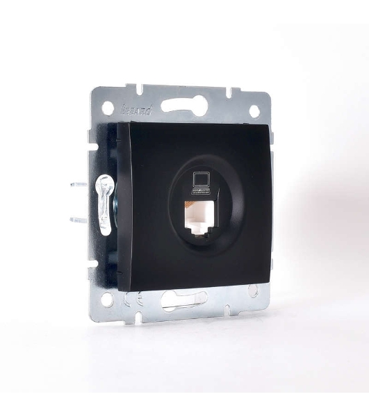 Механизм розетки компьютерн. 1-м СП KARINA RJ45 черный бархат LEZARD 707-4288-139