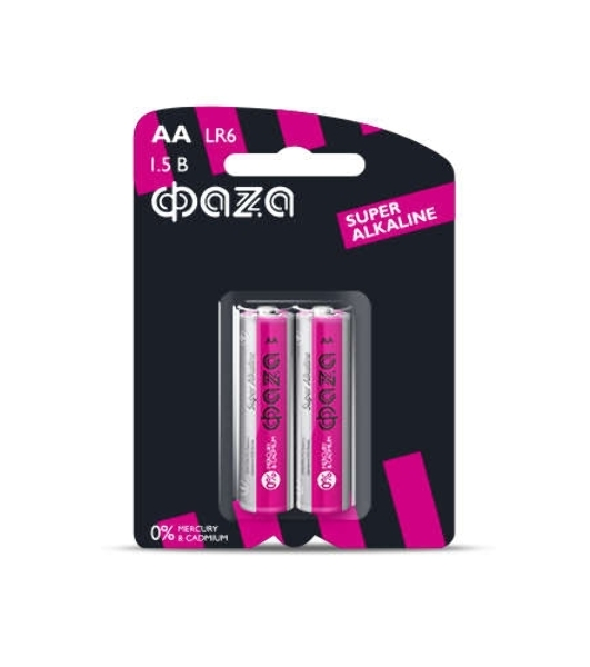 Элемент питания алкалиновый LR 6 Super Alkaline BL-2 (уп.2шт) ФАZА 4897062858443, 1.5 В