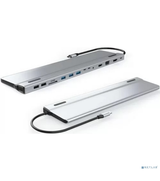 Адаптер VCOM TypeC -->3*USB3.0+2*USB2.0+VGA+RJ45+SD+TF+AUD+HDMI+DP+2*USB3.1 Data+PD