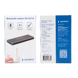 Внешний корпус Gembird EEM2-SATA-1 USB 3.0 для M2 SATA порт MicroB, металл, черный