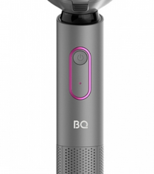 Электробритва BQ SV1008 Gray-Pink. Мощность 5 Вт/Время зарядки 90 минут/Время беспроводной работы 90 минут/Влагозащита IPX6/Электропитание 110-240 В, 50-60 Гц/Ротационная головка бритвы/Мощный мотор/Индикатор заряда батареи/Портативная база для подзарядки/3 насадки в комплекте'