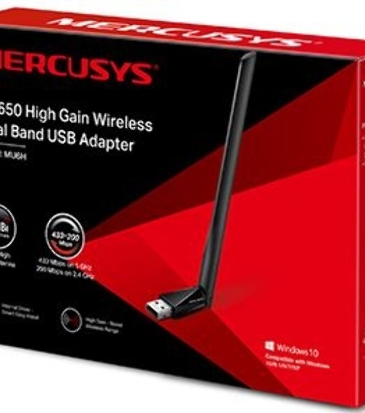 Двухдиапазонный Wi-Fi USB адаптер Mercusys MU6H AC650 высокого усиления