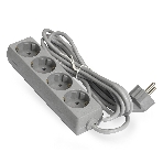 Удлинитель ExeGate ECE-4-3G (EX285814RUS), серый, 3 м, евровилка с заземлением, 4 евророзетки с заземлением, 2200 Вт, фото 1