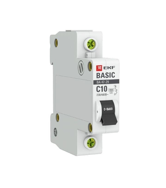 Выключатель автоматический EKF mcb4729-1-10C 1P 10А (C) 4,5кА ВА 47-29 EKF Basic